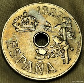 Monedas de España: España. 25 Céntimos Alfonso XIII 1927 PC S MBC+ Lote 187